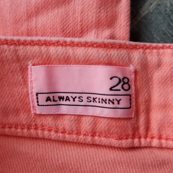 ☀️3/$25 Gap Neon Orange Always Skinny Ankle Jeans - Picture 4 of 8
